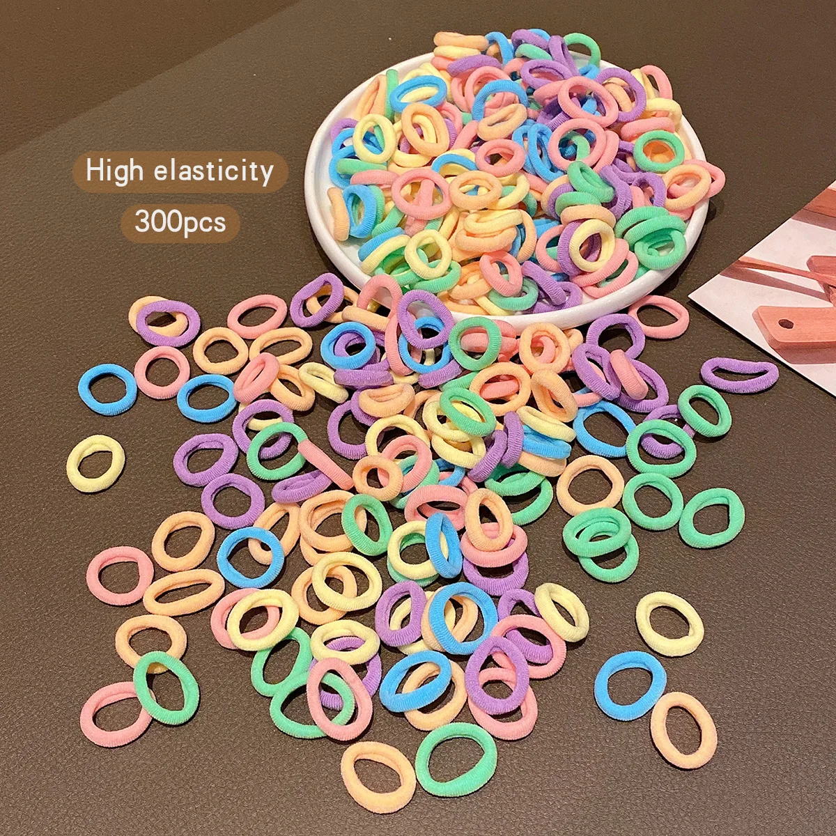 300 hair ties, high elasticity, durable rubber bands, hair rings, hair accessories image 5