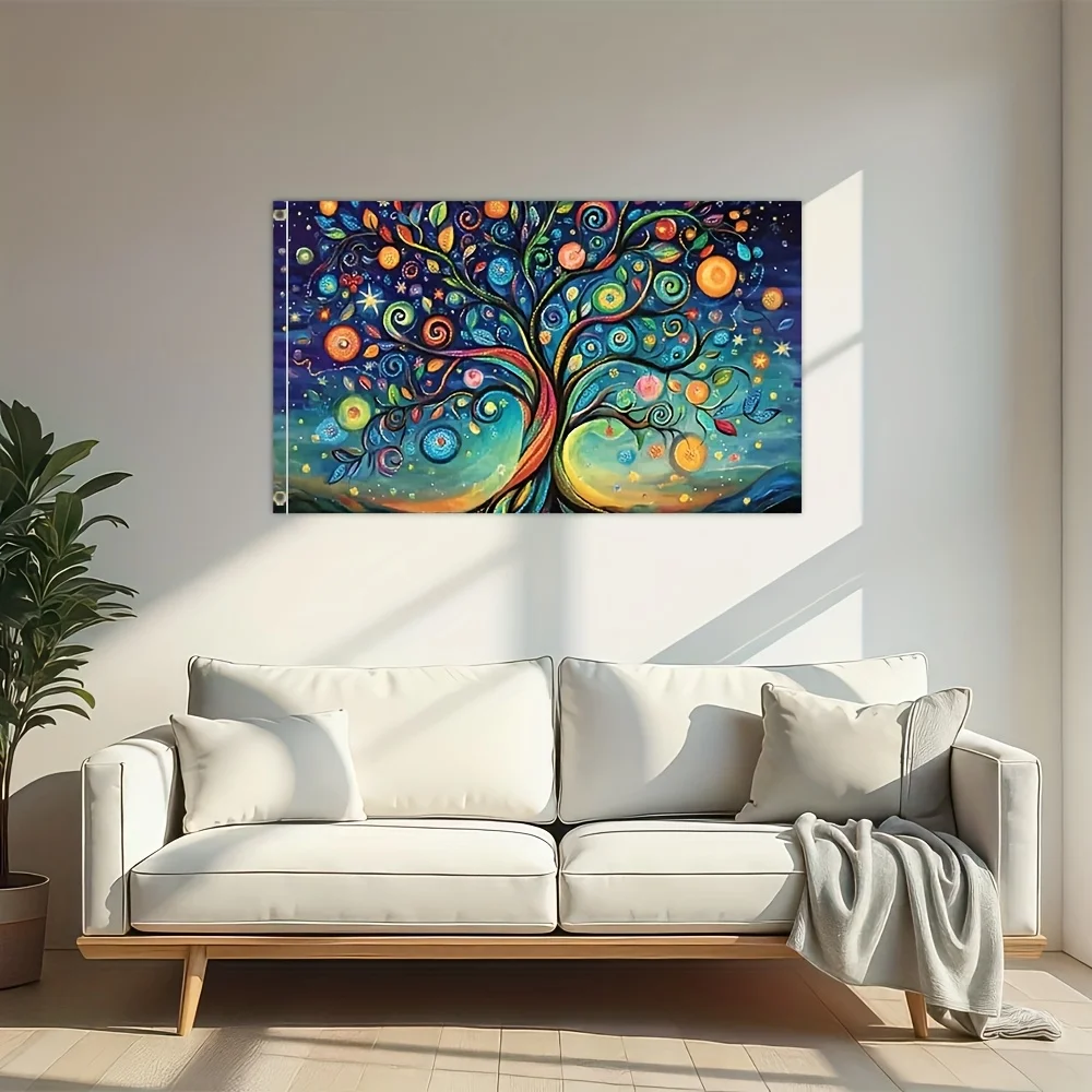Vigorous Tree of Life Polyester Garden Flag Vibrant Outdoor Home Decor