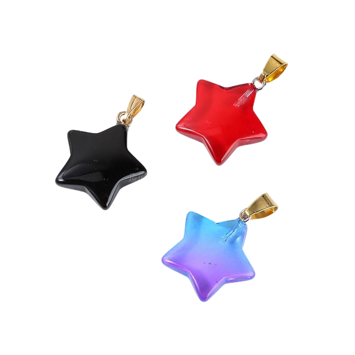 Glass Crystal Star Pendant for DIY Making Jewelry 20MM Healing Chakra Reiki Stone Pendants Charms Necklace Accessories Bulk