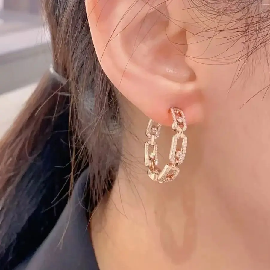 2025 Hot Sales Fashion Luxury High-Quality Jewelry Brand S925 Women's Sterling Silver Earring Unique Design Elegant Gift Party