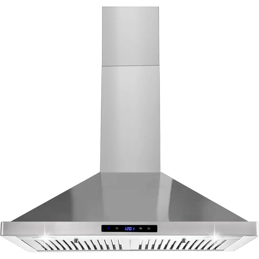 Wall Mount Kitchen Hood 30 inch Ducted/Ductless Range Hood with Delayed Shutdown Function 700CFM 3 Speed Fan Energy-saving LED