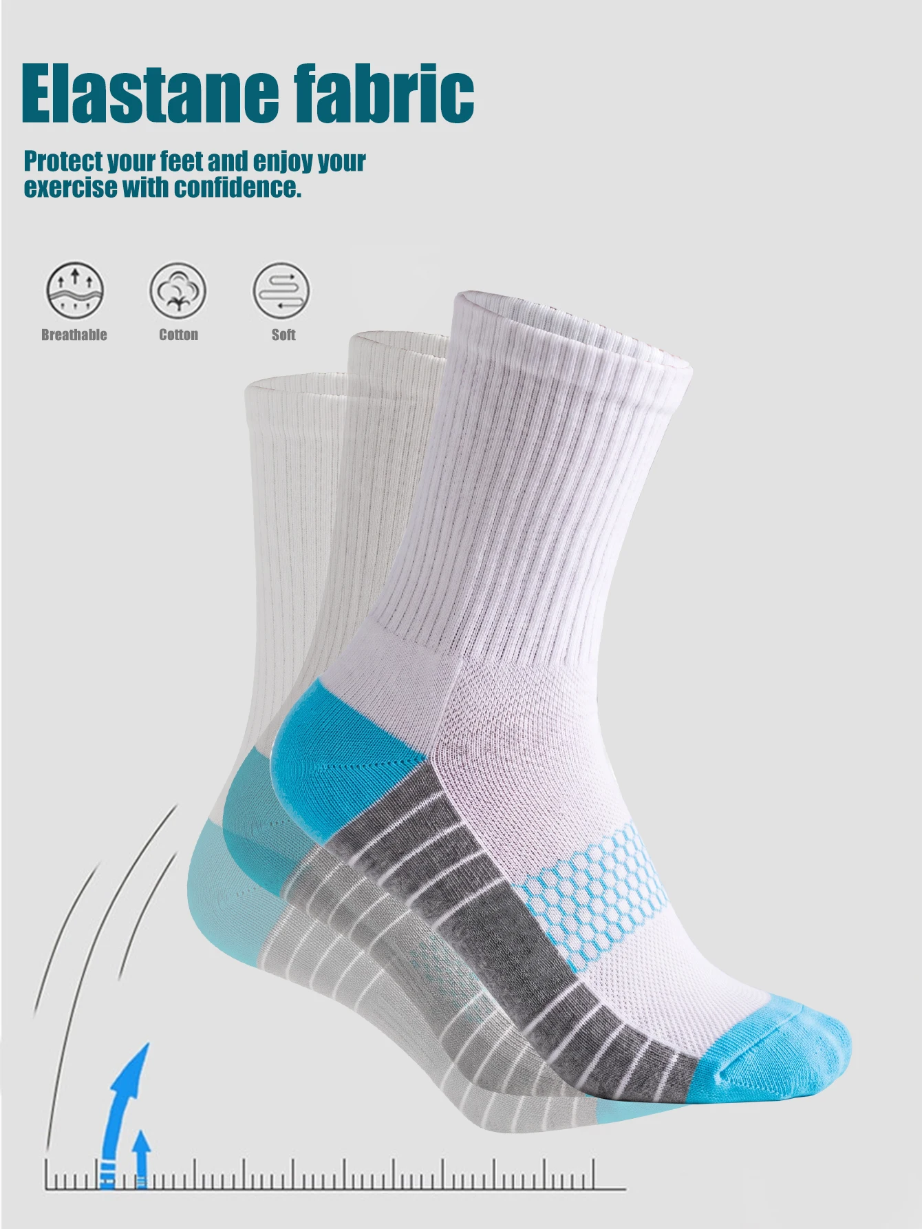 Randomly select 6 pairs of women's outdoor sports socks. The thick towel bottom provides warmth, suitable for winter outdoor