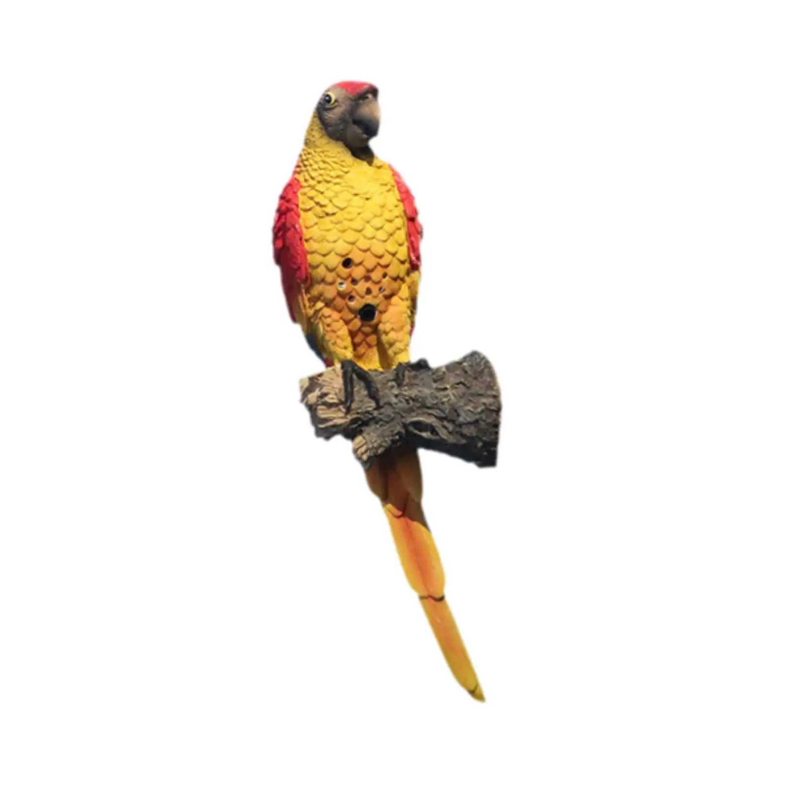 Voice Recording Parrot Tree Hanging Ornament Easily Install, Waterproof Garden Decoration Resin Craft