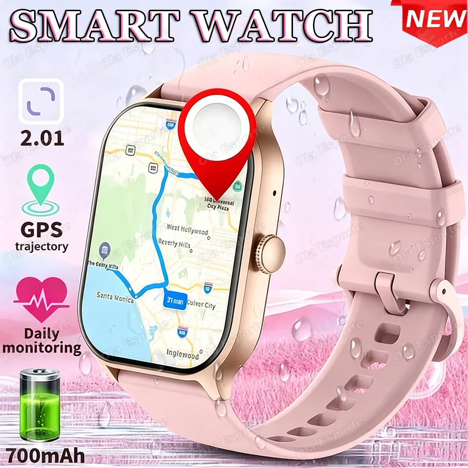 Novo Smartwatch 2026: Chamada Bluetooth, GPS, Monitor de Movimento, Frequência Cardíaca e Registro de Sono para Esportes ao Ar Livre (Feminino e Masculino) - Compatível com Android/iOS