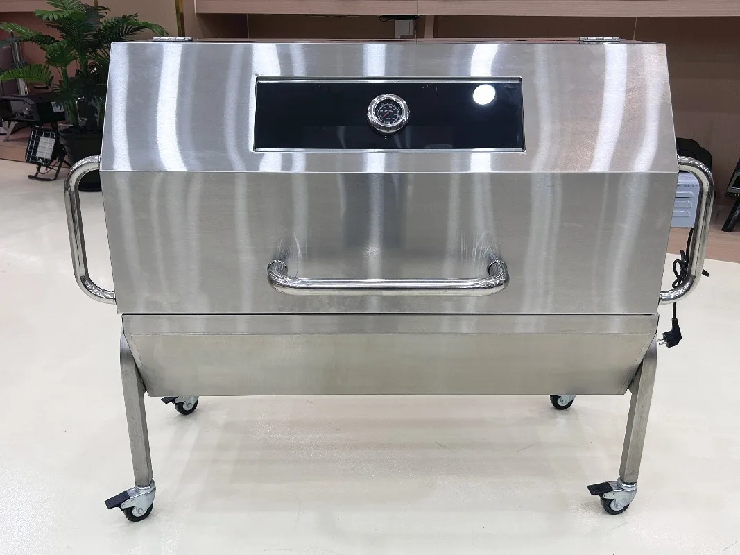 

【Popular】Portable 1500 Mm Outdoor Stainless Steel BBQ Grills With Rotisserie Roast For Whole Max 60 Kg Pig Lamb Spit And Cha