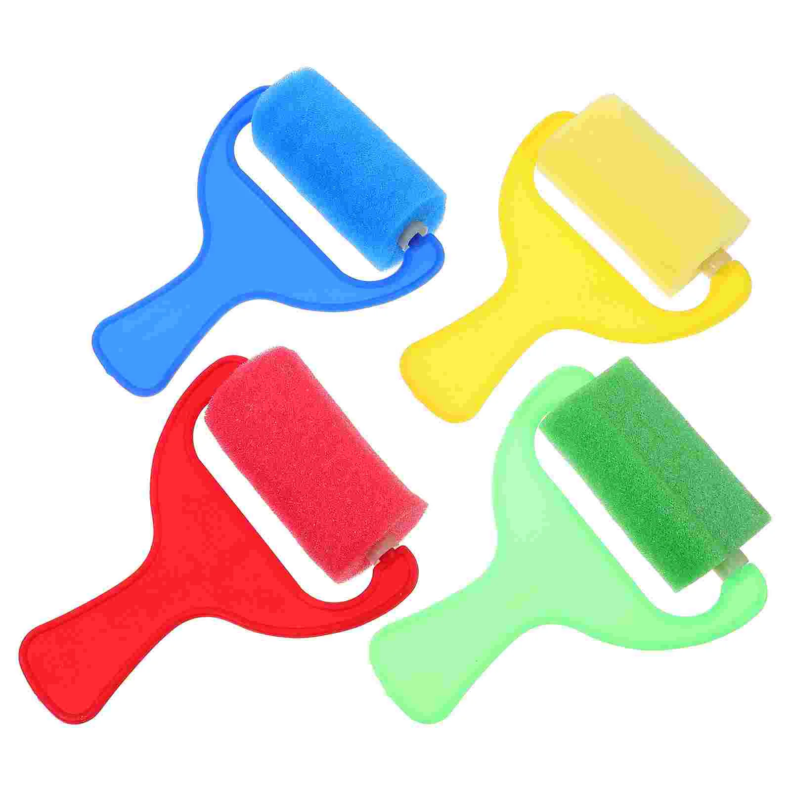 4 Pcs Paint Brushes for Kids Children's Painting Tool Sponge Roller Useful Graffiti Drawing Supplies DIY Tools Portable