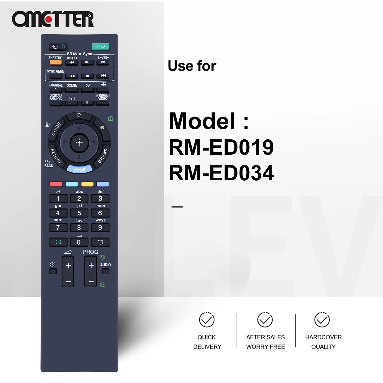 New Universal for SONY TV Remote Control RM-ED019 RM-ED034 RM-ED035 KDL-52Z5500 KDL-46Z5500