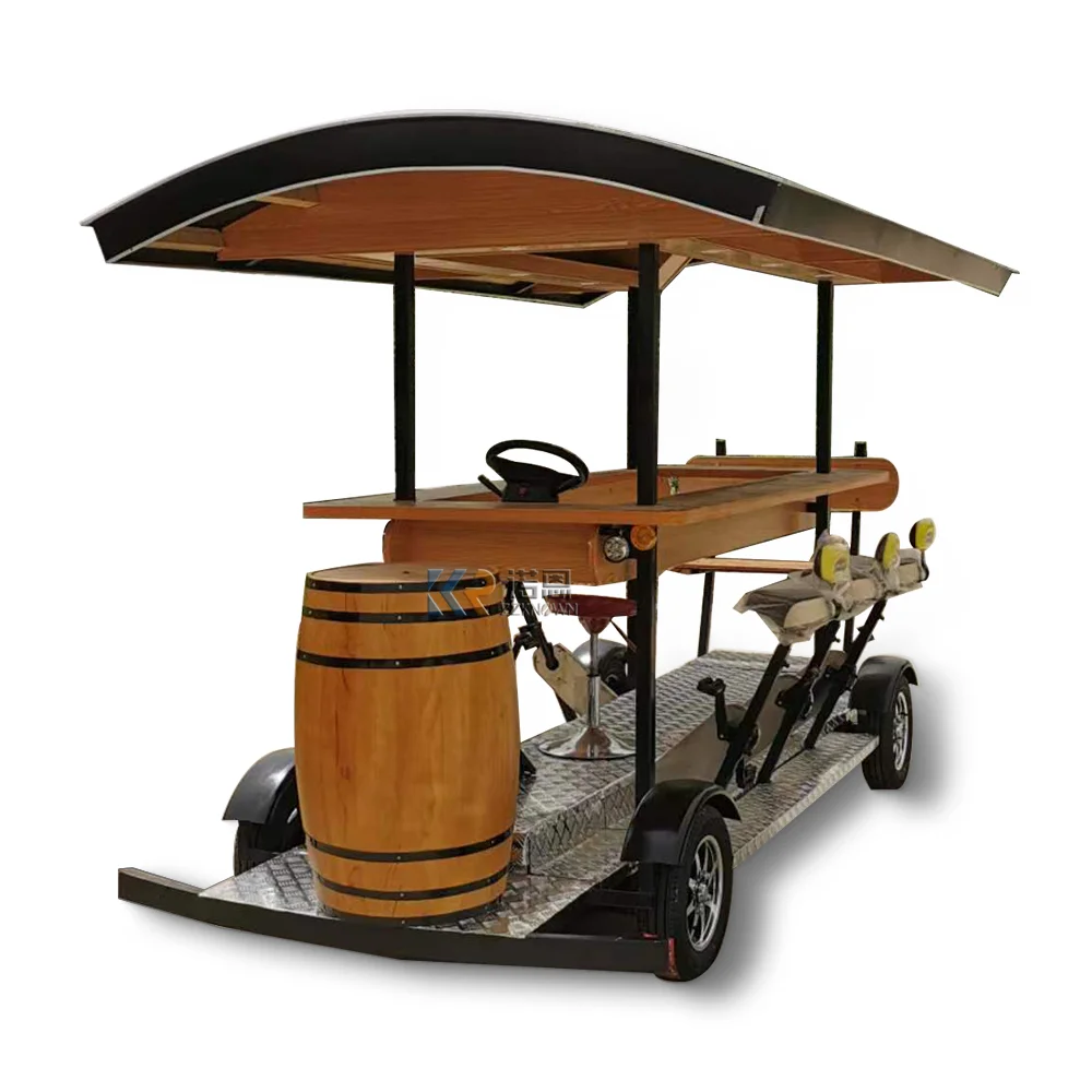 CE Certification Mobile Bar Electric Beer Bike Pedal Street Outdoor  Bus Bar Cart