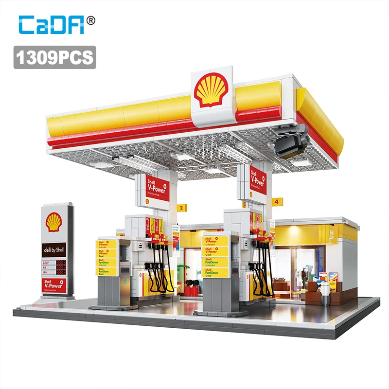 CaDA DIY Shell Retail Station C66026W Car Wash Gas Station Car
