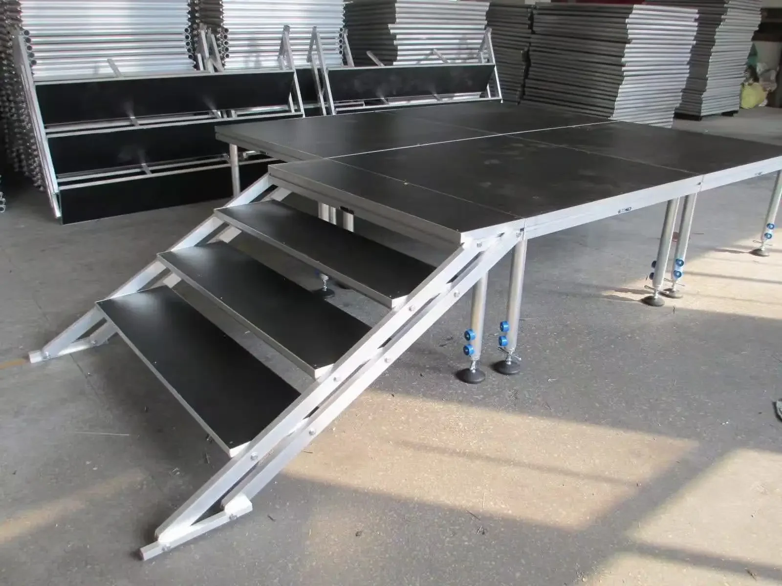 Portable Outdoor Aluminum Alloy & Plywood Folding Stair Stage Modern Appearance for Truss Lighting Displays