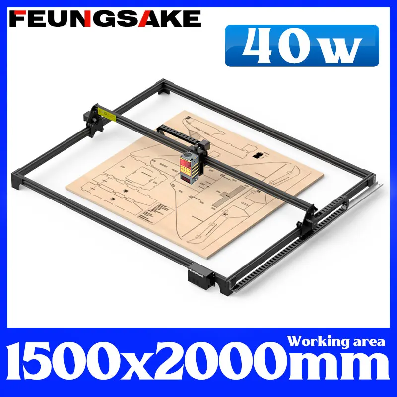 

Large 40w Laser Engraving Cutting Machine for Wood Engraver And Cutter Work Area 1500x2000mm With Air Assist Parts