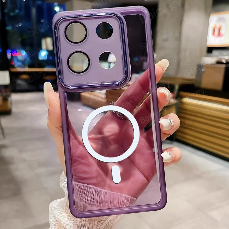 حافظة واقية لعدسة الكاميرا ، دعم مغناطيسي ، شاحن لاسلكي ، شاومي ريدمي نوت 13 ، نوت 13 برو ، 4 جي ، 5 جي #4