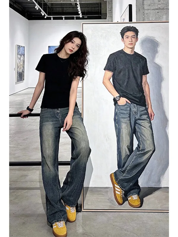 

Мужские дизайнерские расклешенные джинсы с прямыми штанинами Waed Blue Sensation American Vibe, утягивающие длинные брюки High Street, хлопок, полиэстер B...