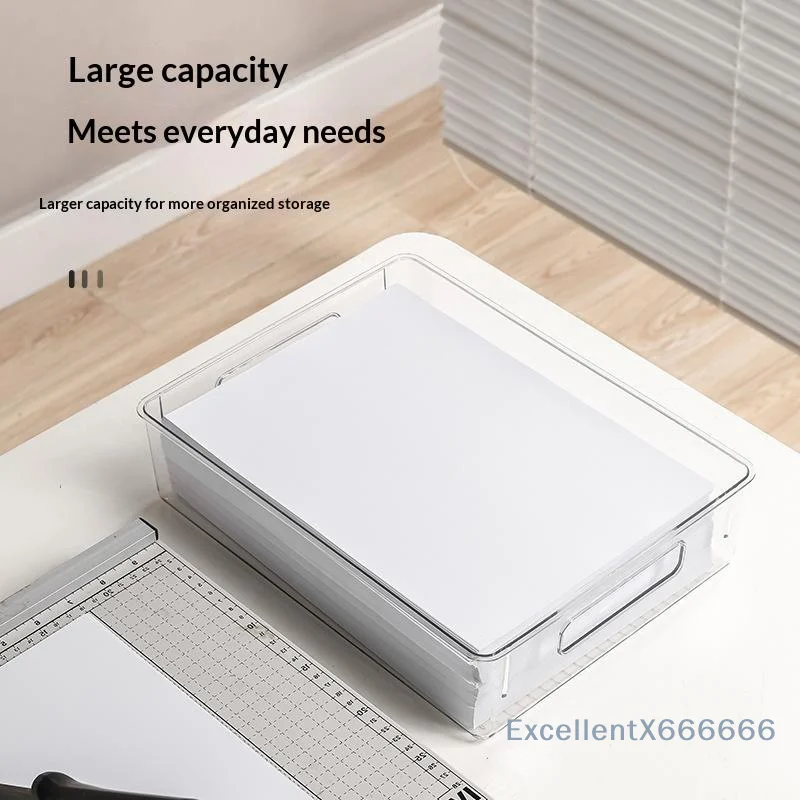 Clear Plastic A4 Document Storage Box Anti Wrinkle For Office Desk Organization