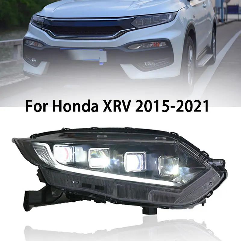 

Стайлинг автомобиля для Honda XRV, модернизация фары в сборе 2015-2020, XR-V, двухцветные дневные ходовые огни, светодиодные линзы указателя поворота