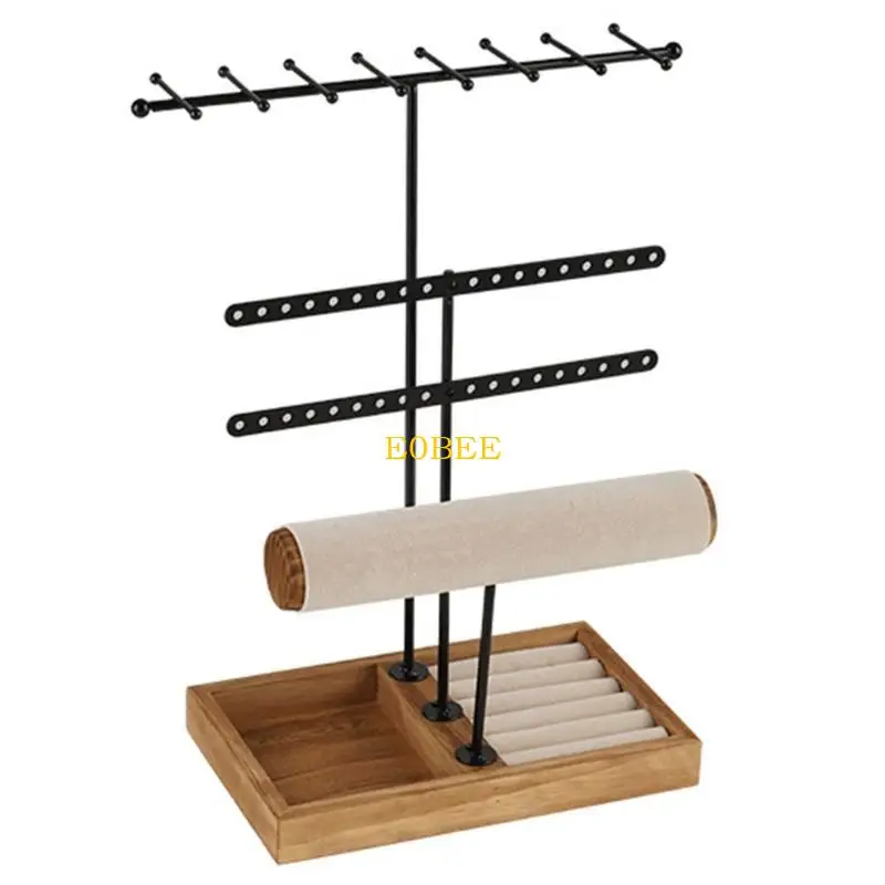 

E0BE Convenient Jewelry Jewelry Rack Desktop Jewelry Earrings Holder Rings Tray Jewelry Storage Rack