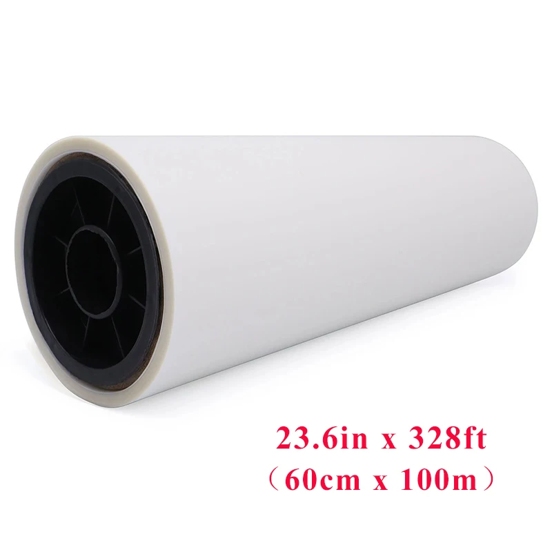 

DTF Film 23.6in x 328ft Direct to Transfer Film 110u 4.3mil Premium+ Roll Hybrid Hot Peel for DTF Printer Shaker Bulk Wholesale