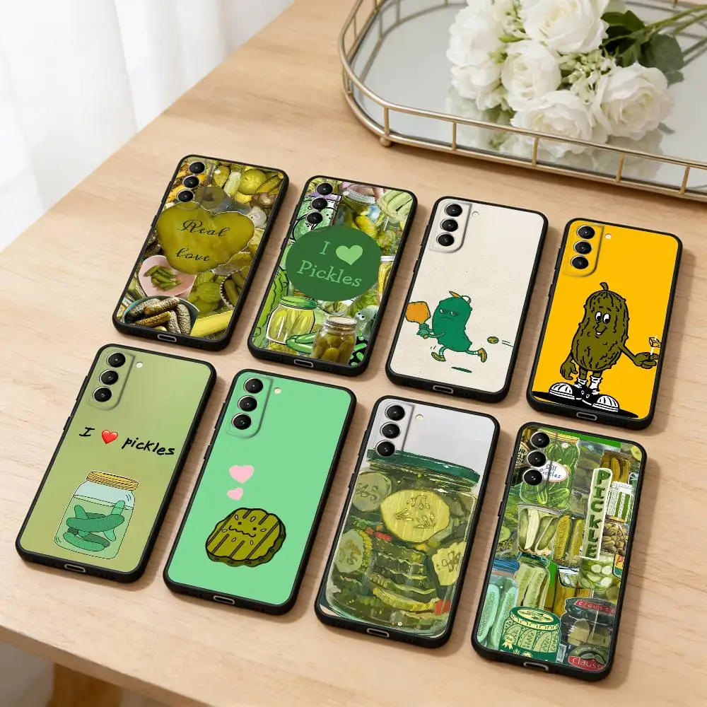 

P-pickle cartoon Phone Case For Samsung S25,24,23,22,30,21,10,9,Ultra,Plus,Lite,FE,4,5 G Soft Black Case