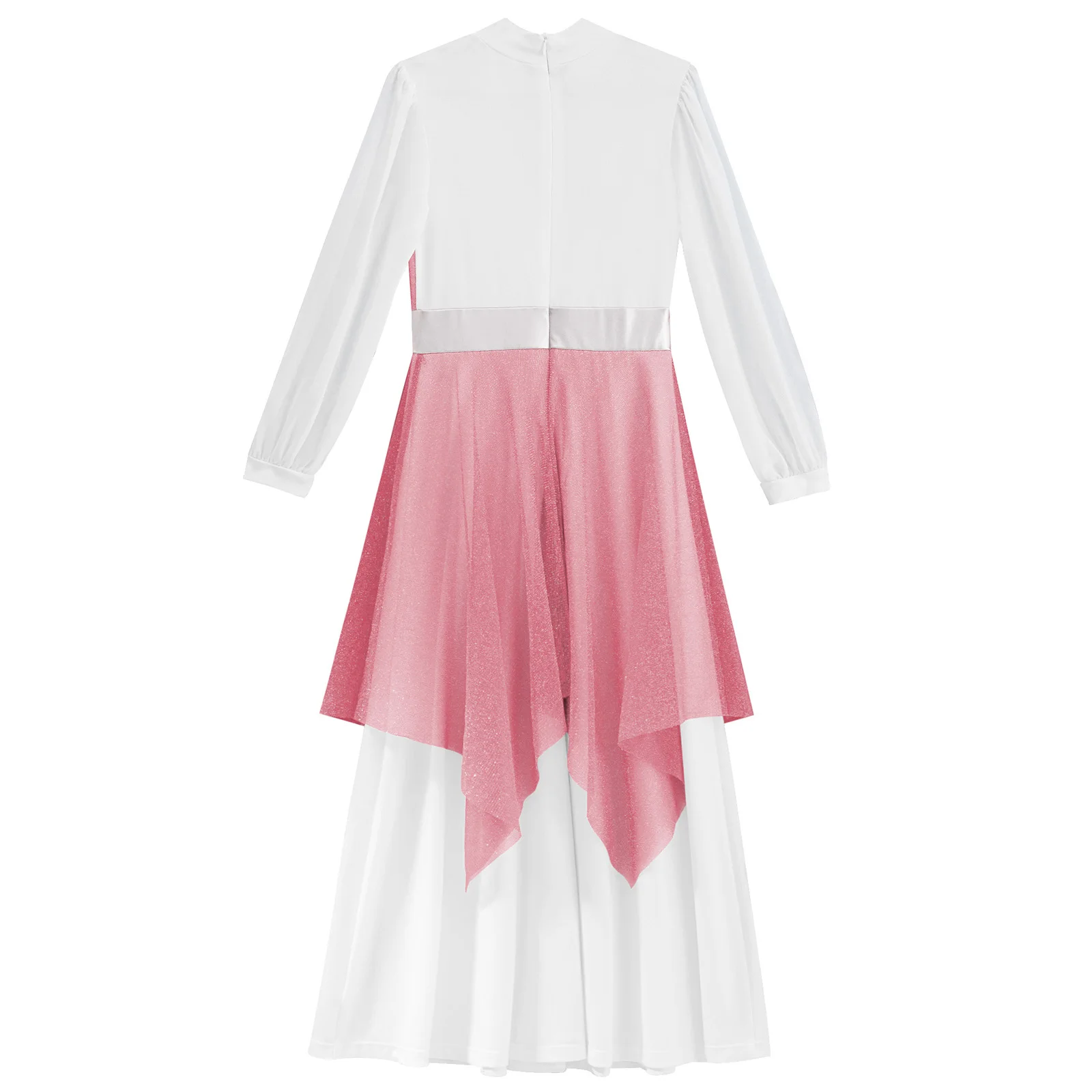 Vestido de baile de alabanza litúrgica para niñas, traje de actuación de danza de adoración lírico de Ballet Irregular de manga larga, Ropa de baile