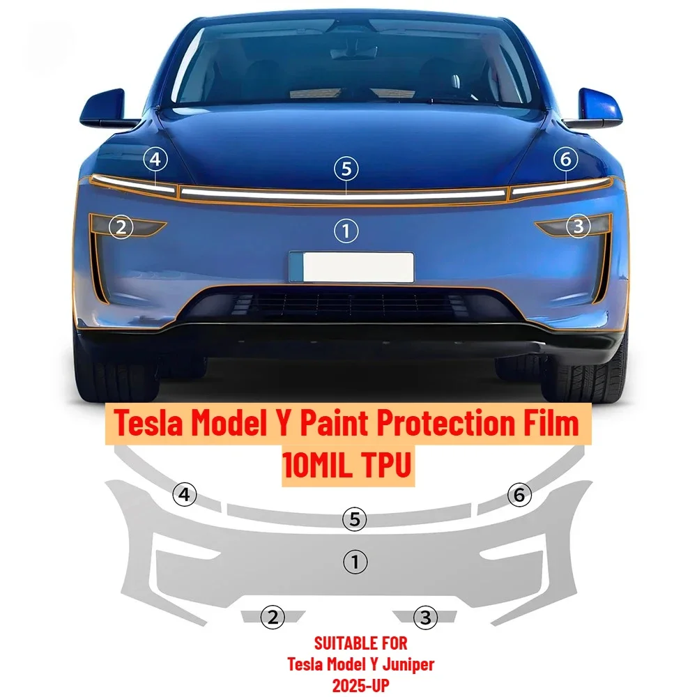 

Paint Protection Film For Tesla Model Y Juniper 2025 2026 TPU 9Mil Clear Bra Scratch Resistant Transparent Car PPF Wrap Shield