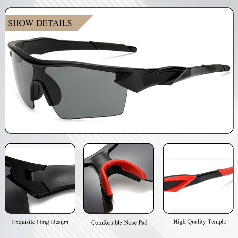 CRIXALIS Fashion Square Sunglasses for Men Outdoor Sports Cycling Sun Glasses Women Travel climbing Shades Male UV Protection image 6
