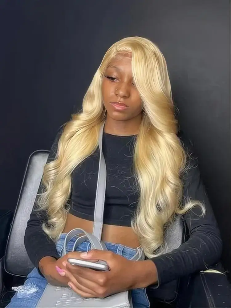 613 Body Wave Lace Front Wig Human Hair 13x6 HD Lace Frontal Wig 13x4 Blonde Lace Front Wig 613 Blonde Wig 100% Human Hair