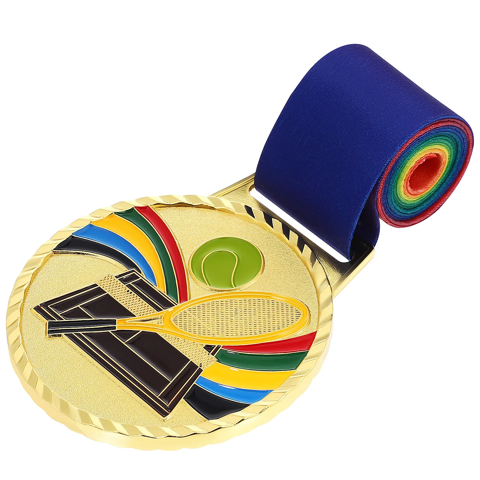 Tennis Medal Zinc Alloy Racket Design Sports Competition Award for First Place Winners and Tournaments