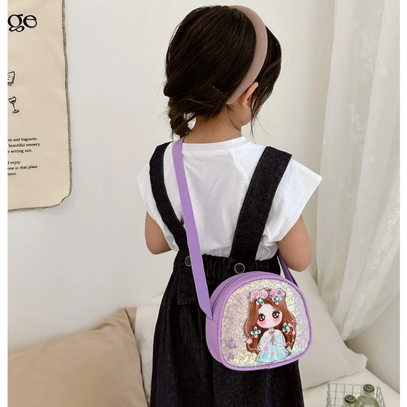 Mochila cruzada de un solo hombro para niños, bolso cuadrado pequeño, bolso de combinación diaria para niñas con temperamento, moda