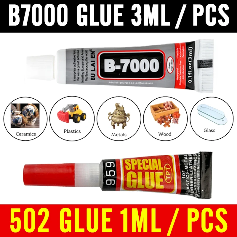 

B7000 супер клей мгновенный прочный клей 10/20/50 шт. дерево, резина, металл, стекло, цианоакрилатный гель для ногтей 502 для магазина канцелярских товаров