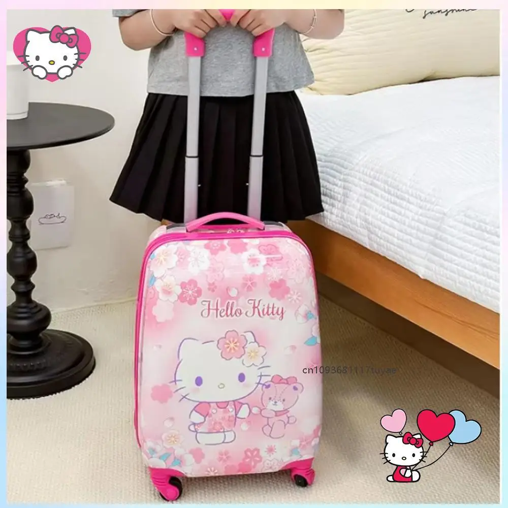 

16 дюймов чемодан с паролем для детей Kawaii Hello Kitty аниме Sanrios для девочек мультфильм универсальный чехол на колесиках для путешествий
