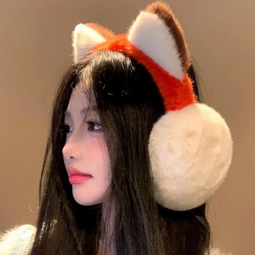 สบายการ์ตูนการ์ตูน Earmuffs Thicken Windproof ฤดูหนาว Plush หมวกหูหูอุ่น Earflap พับฝาครอบหูเด็ก