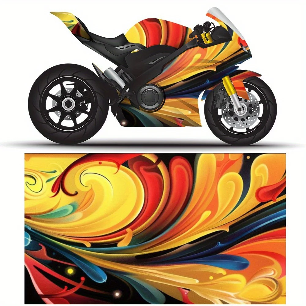 

2 шт. самоклеящаяся наклейка из ПВХ для мотоцикла с абстрактным вихревым узором, пленка для кузова мотоцикла, подходит для большинства мотоциклов, Vin