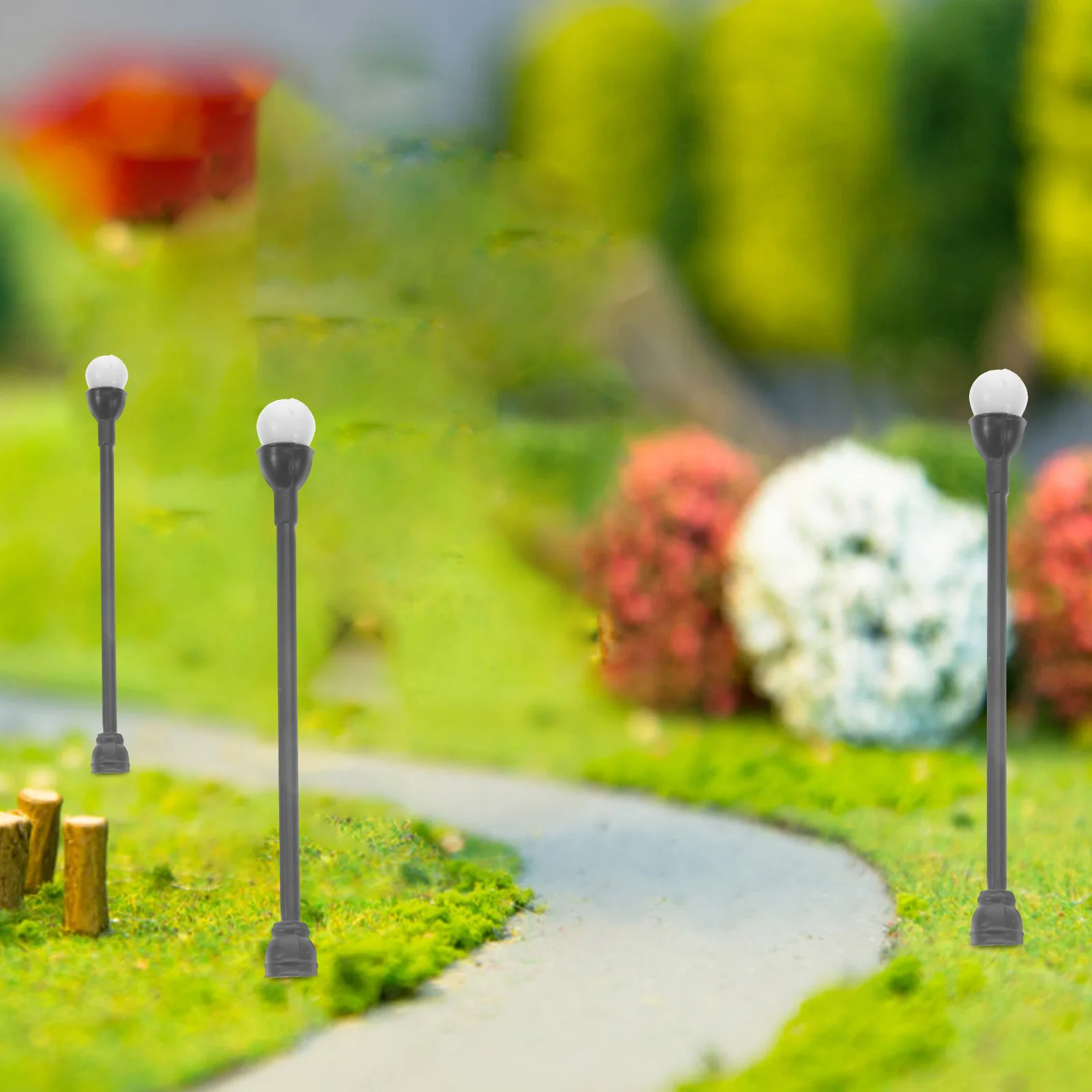 12Pcs Mini Street Lamp Micro Landscape Lighting for DIY Mini House Garden Scene Decorative Road Lamp Park Scene Layout Props