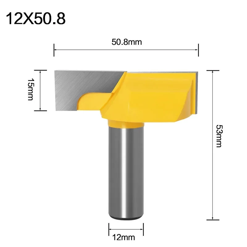 1/2 Inch 12mm Shank 2 Bottom Cleaning Router Bit (Mortising Bit, Spoil board Surfacing, Slab Flattening Woodworking Mil