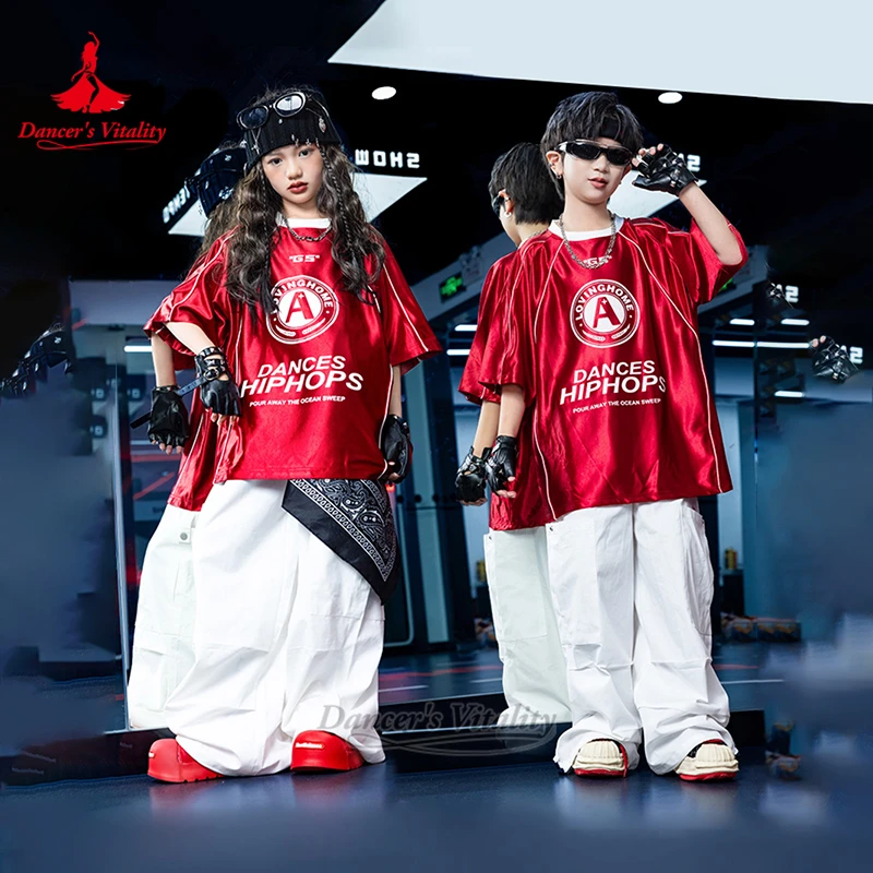 Kinderen Jazz Drum Prestaties 2-delige set Hiphop Lange of korte mouwen Breaking Dance Training Kleding Danser Vitaliteit