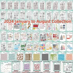 2024 January to August Gonme Dies Collection Metal Cutting Dies Clear Stamp Stencil Mold Craft Decoration Template DIY Cut die