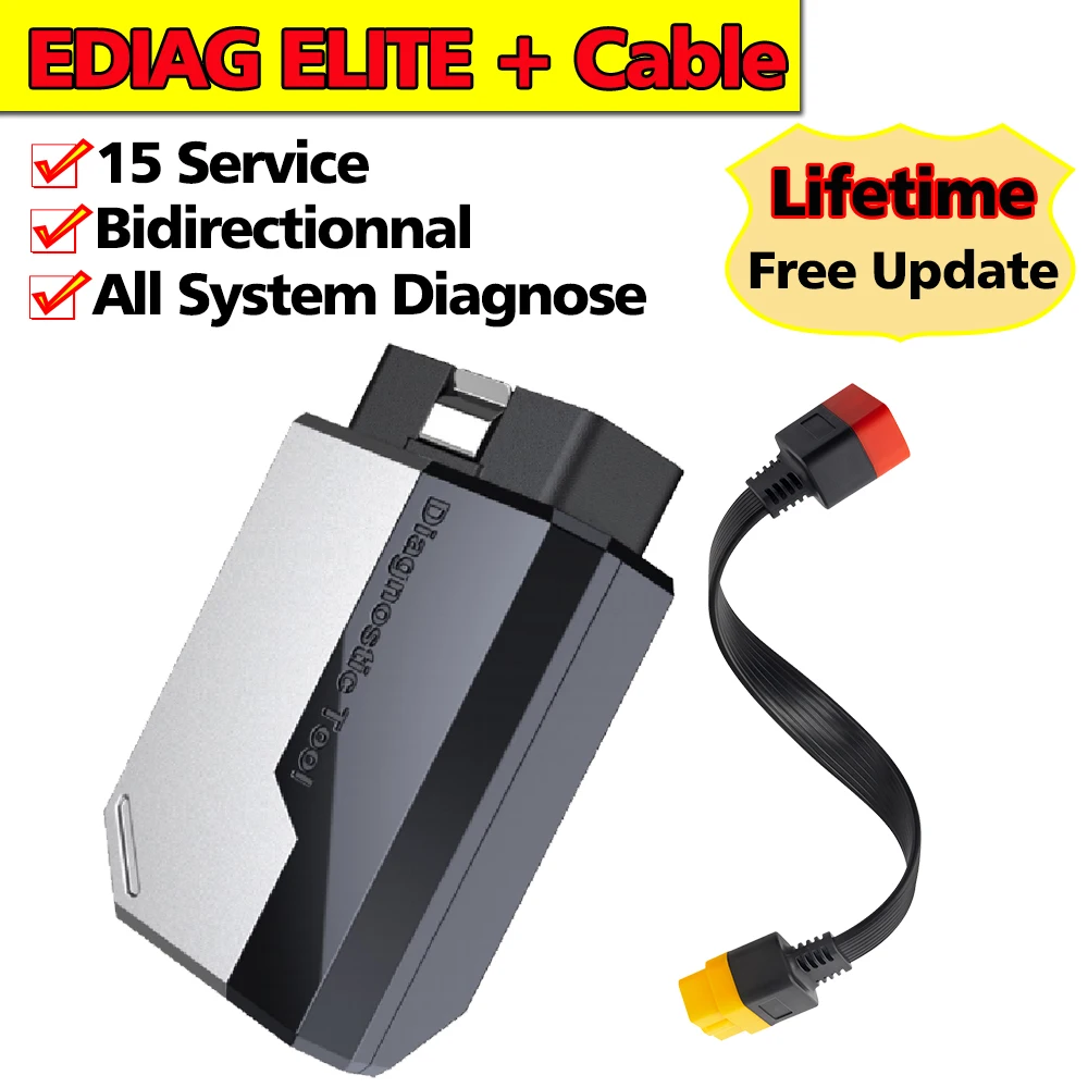 KINGBOLEN EDIAG ELITE Levenslange gratis update Alle systeem autodiagnosetool Bidirectionele OBD2-scanner 15-service actieve tester