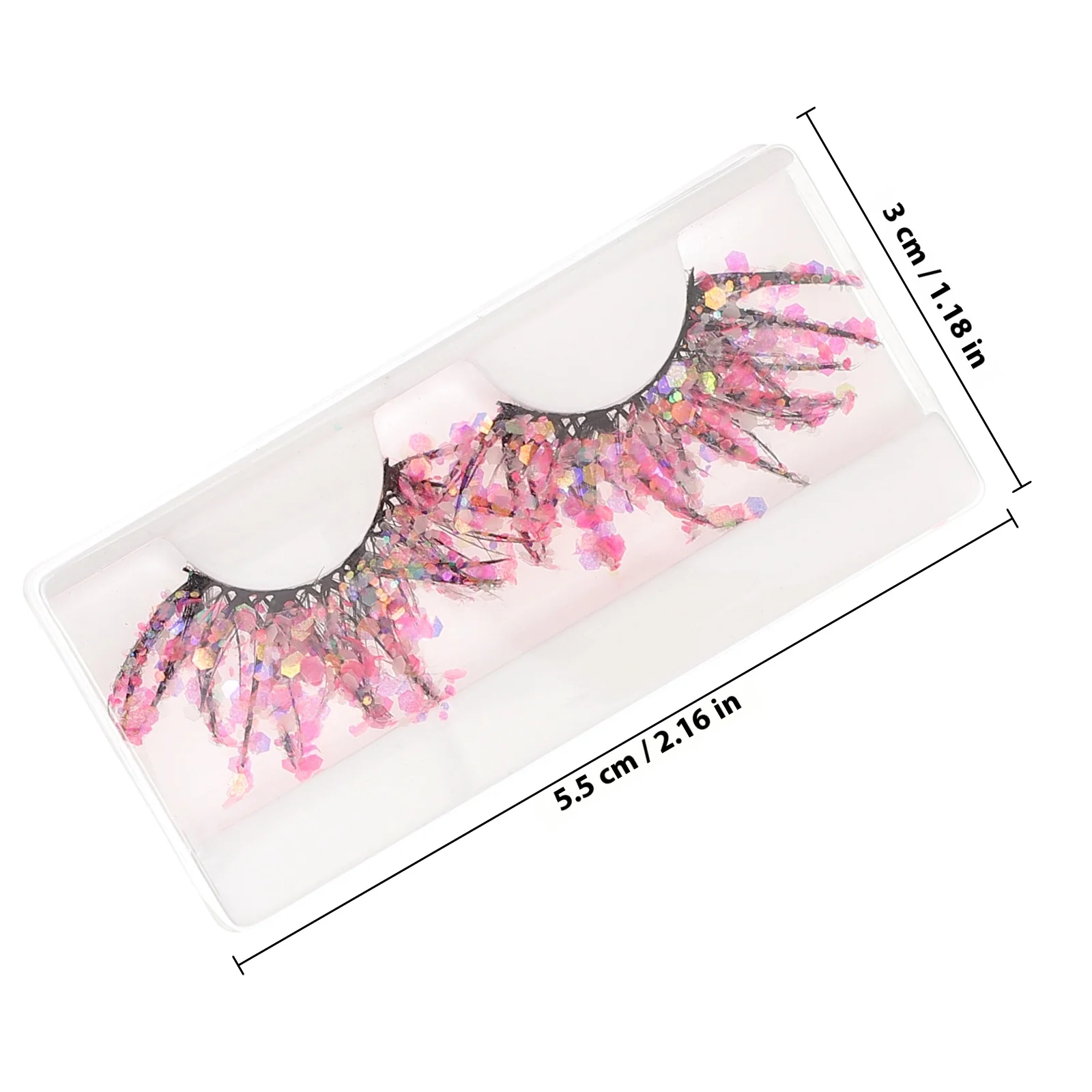 5 أزواج يتوهج في الظلام الرموش الصناعية الفلورسنت بريق لاش ملحقات ثلاثية الأبعاد الرموش الملونة لحفلة عيد الهالوين #5