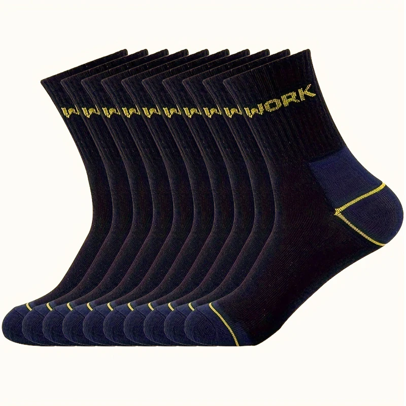 10/15 pares de calcetines de tubo medio a prueba de olores de negocios de alta calidad para hombres calcetines deportivos de ocio transpirables absorbentes del sudor para todas las estaciones