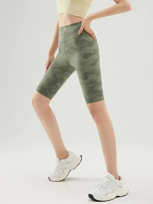 

Облегающие камуфляжные брюки для йоги, женские тонкие летние утягивающие брюки, уличная одежда, подтягивающие брюки для живота в пять четвертей