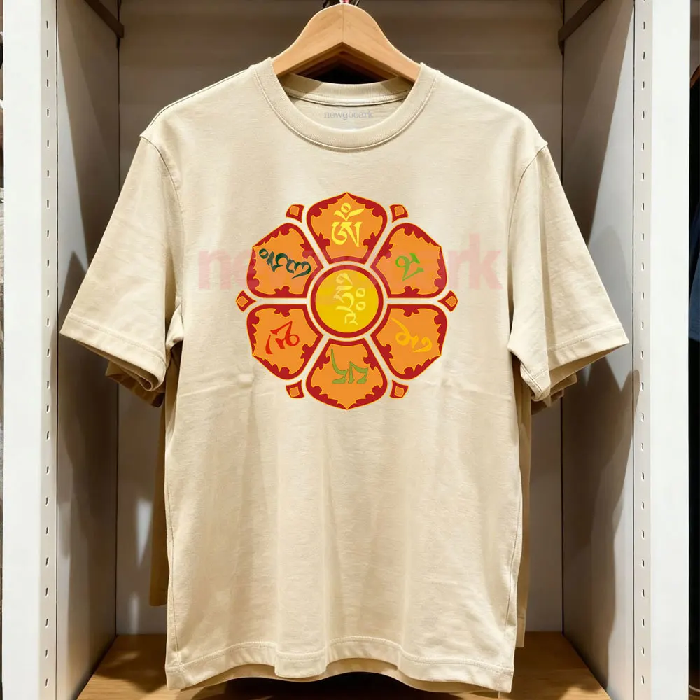 Om Mani Padme Hum Graphic T Shirts Mantra Spiritual Yoga Buddhist Chant Sacred Text Mindfulness T-shirt Woman Man Cotton Tops