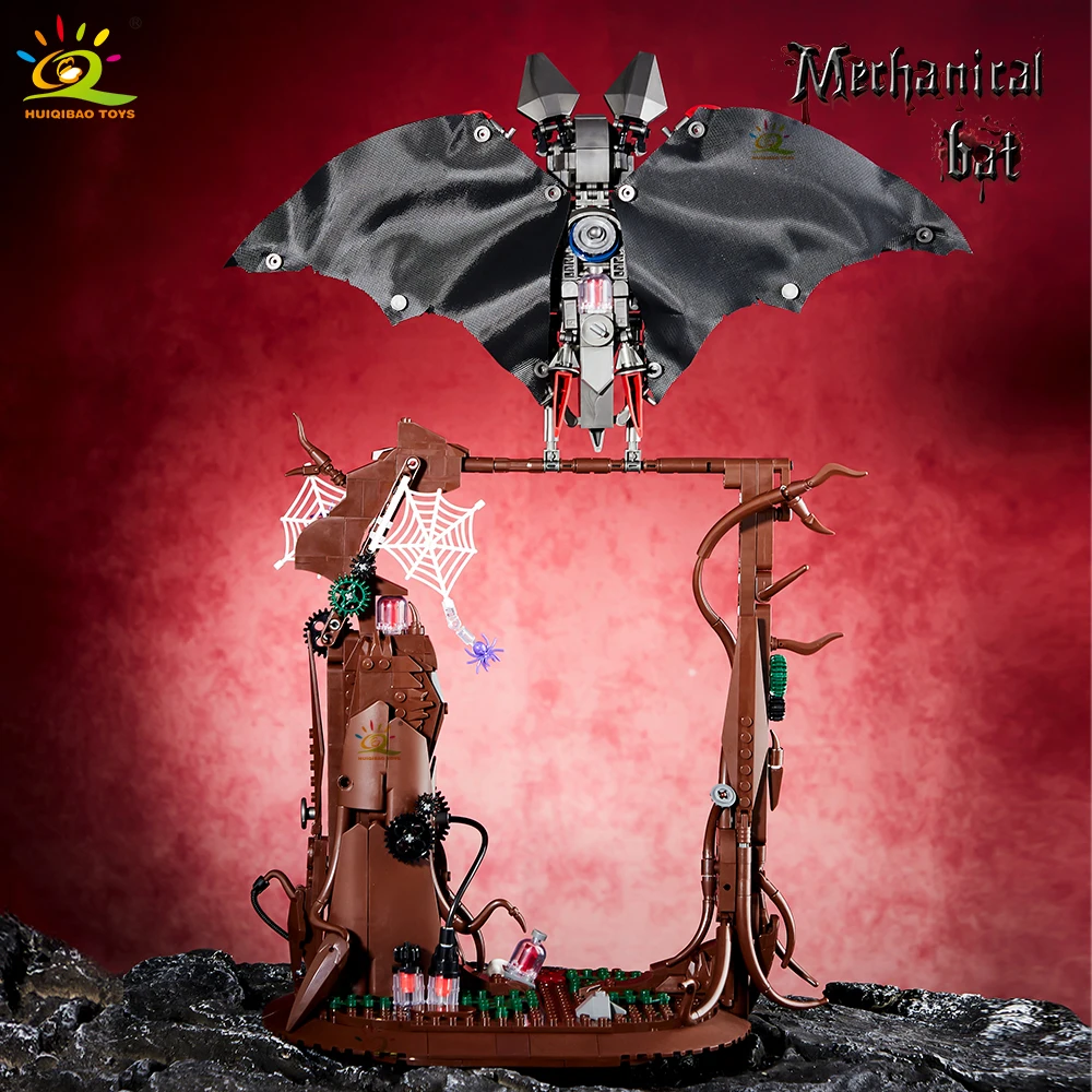HUIQIBAO 839PCS MOC Biomimetische Bat Model Bouwstenen Halloween Woondecoratie Stad Dier Bricks Set Speelgoed voor Kinderen Gift