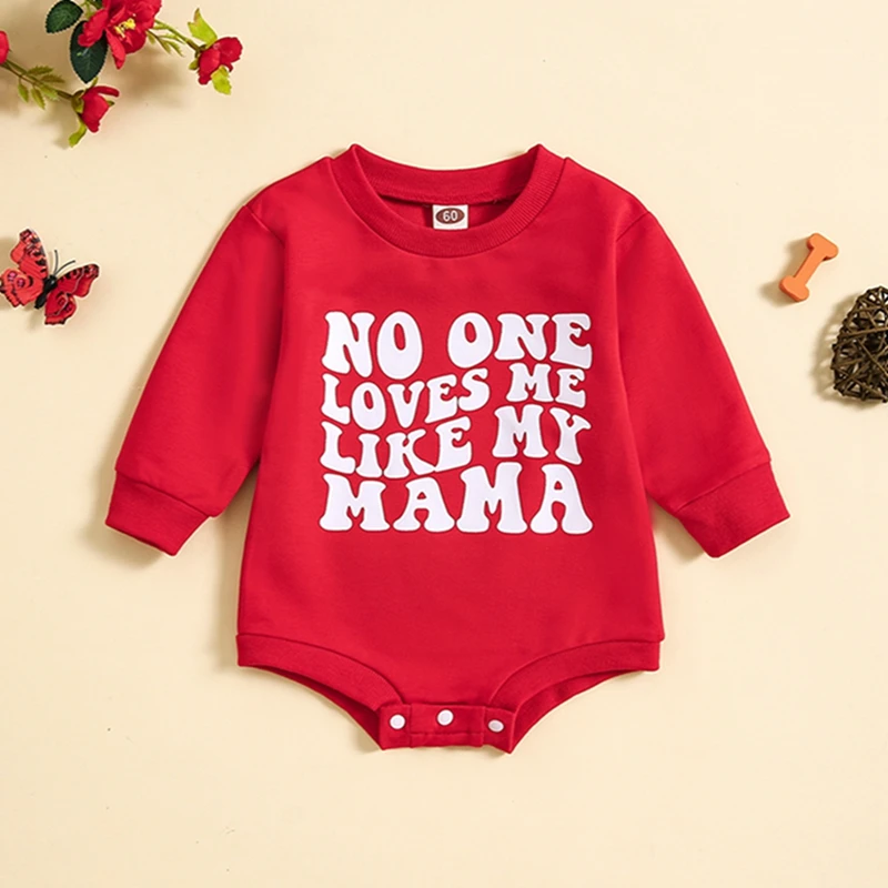 

Baby Girl Boy Valentines Day Outfit Long Sleeve Crewneck Letter Sweatshirt Romper Valentines Clothes