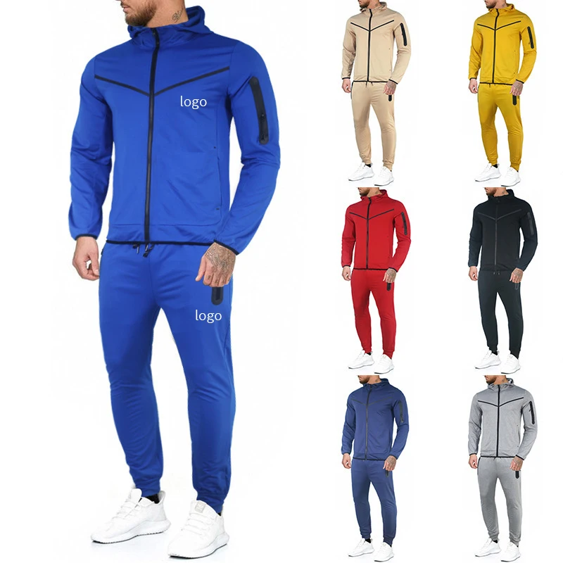 custom training activewear blank zip up two piece sportswear men tracksuit and clothes sports men jogger track suits wear set