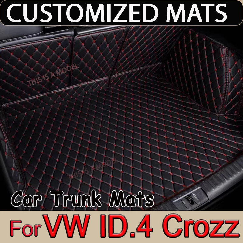 Car Mats For VW Volkswagen ID.4 Crozz 2020 2021 2022 2023 Leather Mat Car Trunk Mat Organizador Maletero Coche Car Accessories