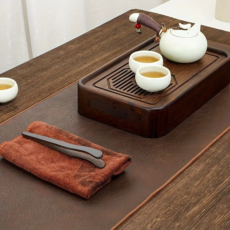Luxury Faux Leather Double Sided Tea Table Runner Reversible Table Decoration Accessory For Modern Home Dining Party Decor