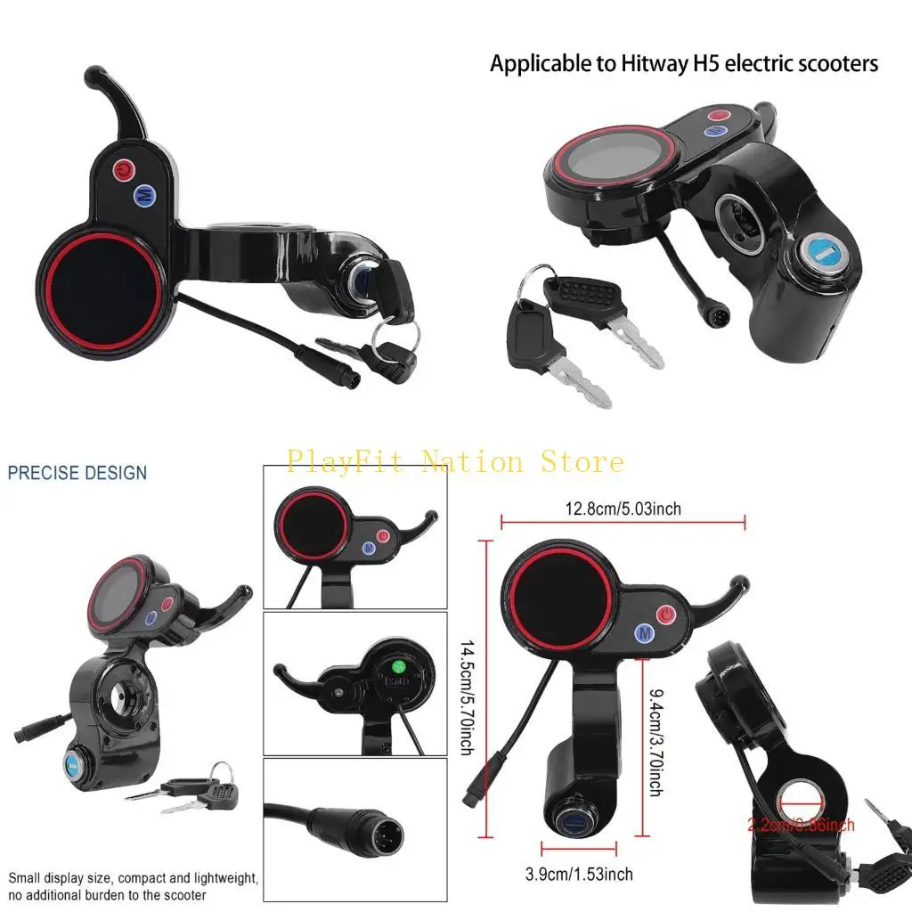 

242F Electric Scooter Display Screen 6 Pin LCD Dashboard Display Screen Throttles Instrument Panel Power Switches Enduring