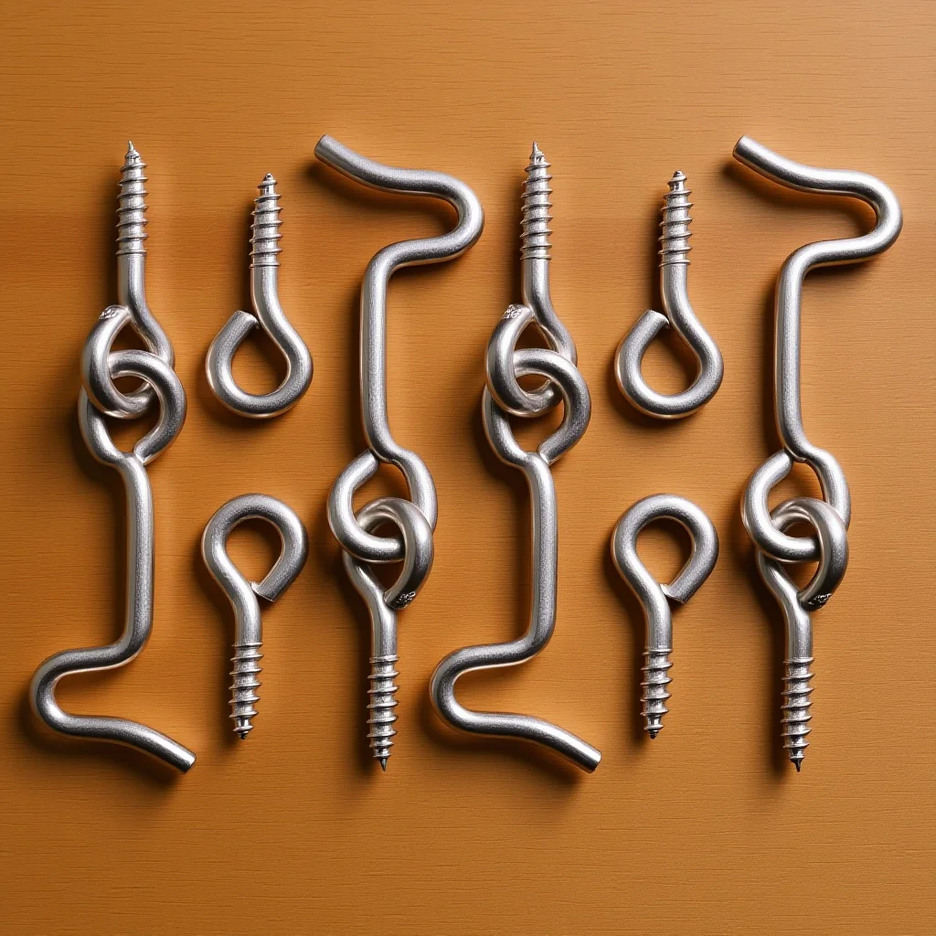 

4 Piece Door Safety Latches Set Rustproof Window Locks Hook and Eye Bolt for Screen Door Gate Cabinet Secure Closure