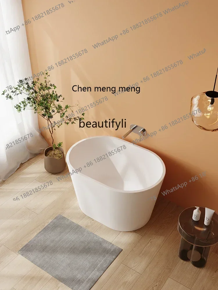 2003Bathroom Acrylic Independent Bathtub Adult Home Use Small Apartment Hotel Homestay Oval Mini Bathtub