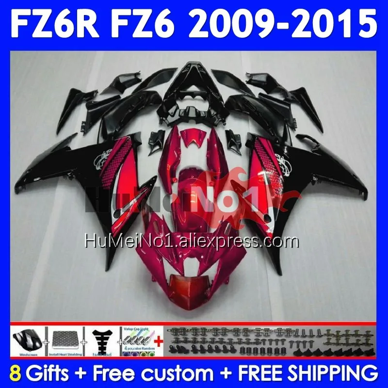 Body For YAMAHA FZ 6R FZ-6R FZ6 FZ6N 372No.43 FZ6R 09 10 11 12 13 14 15 Metallic Red 2009 2010 2011 2012 2013 2014 2015 Fairing